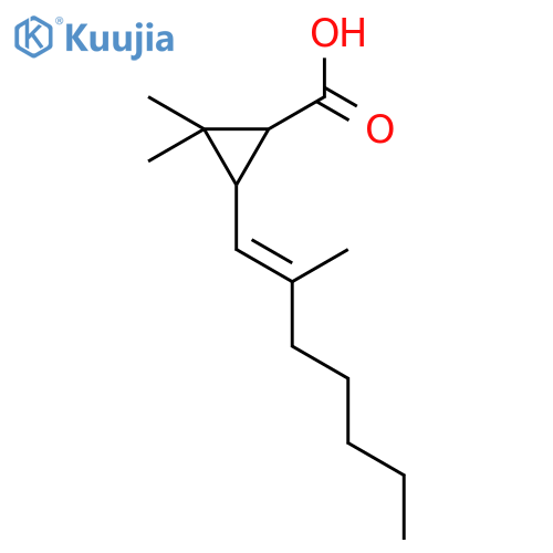 Cyclopropanecarboxylic acid, 2,2-dimethyl-3-(2-methyl-1-heptenyl)- structure