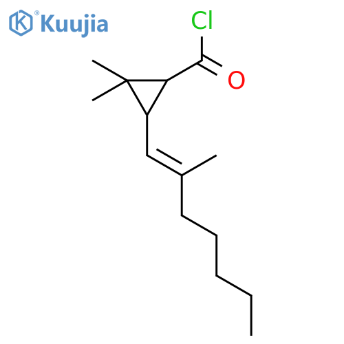 Cyclopropanecarbonyl chloride, 2,2-dimethyl-3-(2-methyl-1-heptenyl)- structure