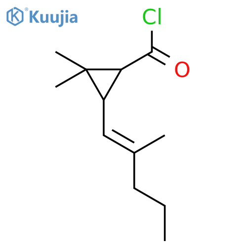Cyclopropanecarbonylchloride, 2,2-dimethyl-3-(2-methyl-1-penten-1-yl)- structure