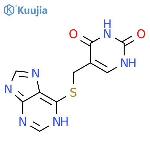 2,4(1H,3H)-PYRIMIDINEDIONE, 5-[(1H-PURIN-6-YLTHIO)METHYL]- structure