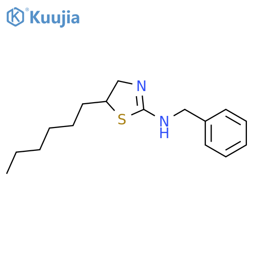 2-THIAZOLAMINE, 5-HEXYL-4,5-DIHYDRO-N-(PHENYLMETHYL)- structure