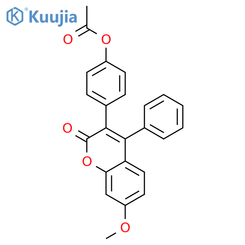 2H-1-Benzopyran-2-one, 3-[4-(acetyloxy)phenyl]-7-methoxy-4-phenyl- structure