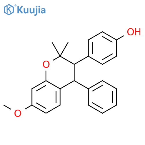 4-[(3S,4S)-7-methoxy-2,2-dimethyl-4-phenyl-3,4-dihydro-2H-chromen-3-yl]phenol structure