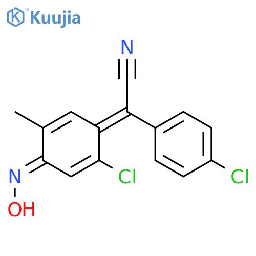 Benzeneacetonitrile,4-chloro-a-[2-chloro-4-(hydroxyimino)-5-methyl-2,5-cyclohexadien-1-ylidene]- structure