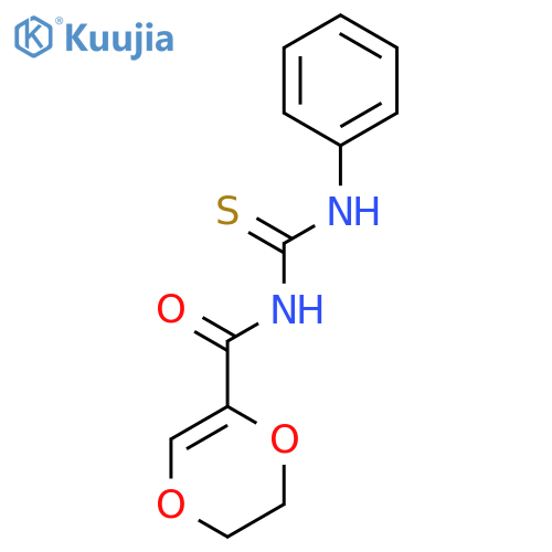 1,4-Dioxin-2-carboxamide, 5,6-dihydro-N-[(phenylamino)thioxomethyl]- structure
