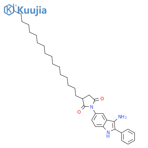 1-(3-Amino-2-phenyl-1H-indol-5-YL)-3-octadecylpyrrolidine-2,5-dione structure