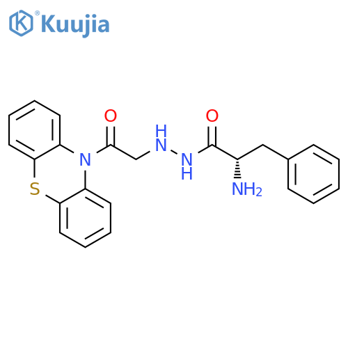 (2S)-2-amino-N'-[2-oxo-2-(10H-phenothiazin-10-yl)ethyl]-3-phenylpropanehydrazide (non-preferred name) structure