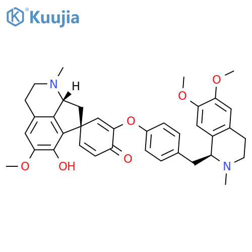 Spiro[2,5-cyclohexadiene-1,7'(1'H)-cyclopent[ij]- isoquinolin]-4-one,2',3',8',8'a-tetrahydro-6'- hydroxy-5'-methoxy-1'-methyl-3-[4-[[(1S)- 1,2,3,4-tetrahydro-6,7-dimethoxy-2-methyl- 1-isoquinolinyl]methyl]phenoxy]-,(1S,8'aR)- structure