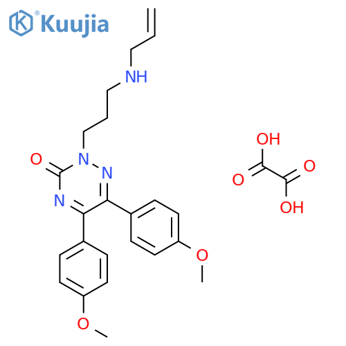 5,6-bis(4-methoxyphenyl)-2-[3-(prop-2-en-1-ylamino)propyl]-1,2,4-triazin-3(2H)-one ethanedioate structure