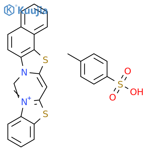 3-Ethyl-2-((3-methyl-3H-benzothiazol-2-ylidene)methyl)naphtho(2,1-d)thiazolium toluene-p-sulphonate structure