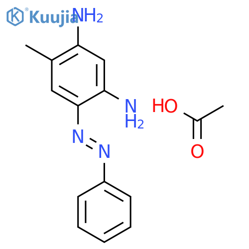 acetic acid; 4-methyl-6-phenyldiazenyl-benzene-1,3-diamine structure