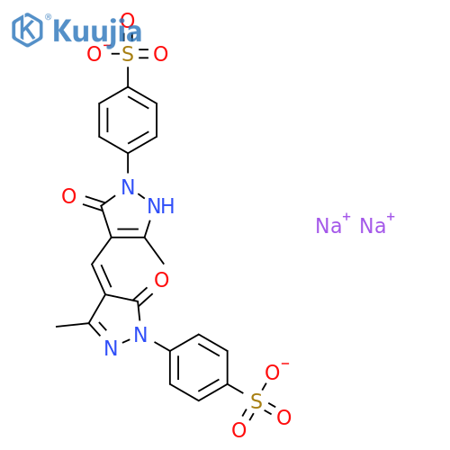 Benzenesulfonic acid,4-[4,5-dihydro-4-[[5-hydroxy-3-methyl-1-(4-sulfophenyl)-1H-pyrazol-4-yl]methylene]-3-methyl-5-oxo-1H-pyrazol-1-yl]-,sodium salt (1:2) structure