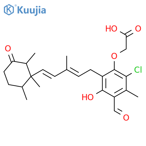 Acetic acid,2-[2-chloro-4-formyl-5-hydroxy-3-methyl-6-[(2E,4E)-3-methyl-5-[(1R,2R,6R)-1,2,6-trimethyl-3-oxocyclohexyl]-2,4-pentadien-1-yl]phenoxy]- structure