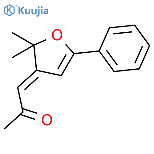 2-Propanone, 1-(2,2-dimethyl-5-phenyl-3(2H)-furanylidene)- structure