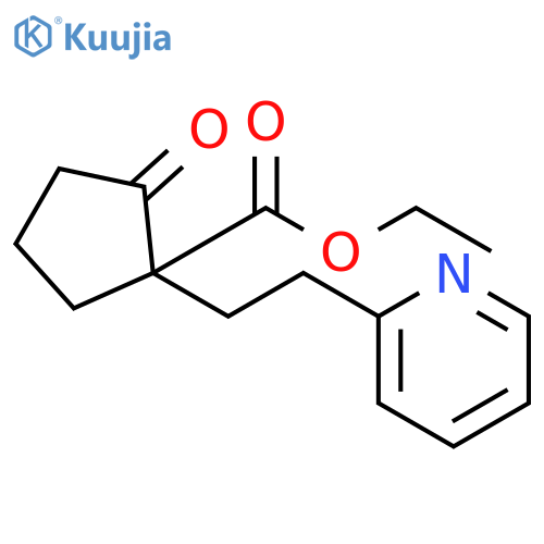 Cyclopentanecarboxylic acid, 2-oxo-1-[2-(2-pyridinyl)ethyl]-, ethyl ester structure