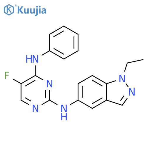 2,4-Pyrimidinediamine, N2-(1-ethyl-1H-indazol-5-yl)-5-fluoro-N4-phenyl- structure