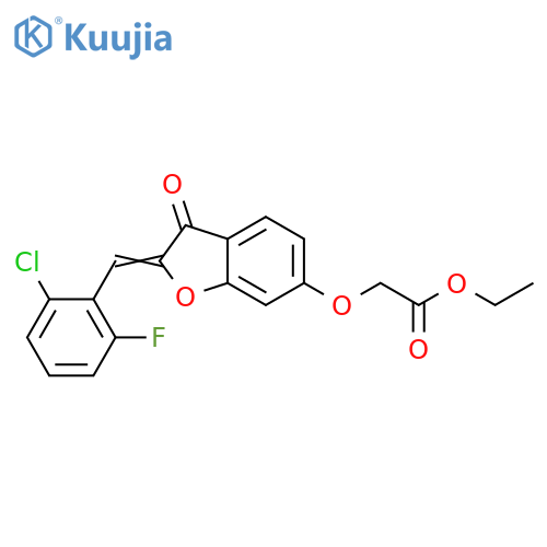 ethyl 2-{(2Z)-2-(2-chloro-6-fluorophenyl)methylidene-3-oxo-2,3-dihydro-1-benzofuran-6-yloxy}acetate structure