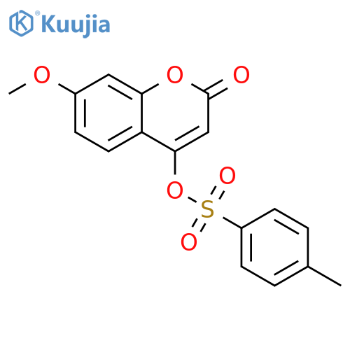 2H-1-Benzopyran-2-one, 7-methoxy-4-[[(4-methylphenyl)sulfonyl]oxy]- structure