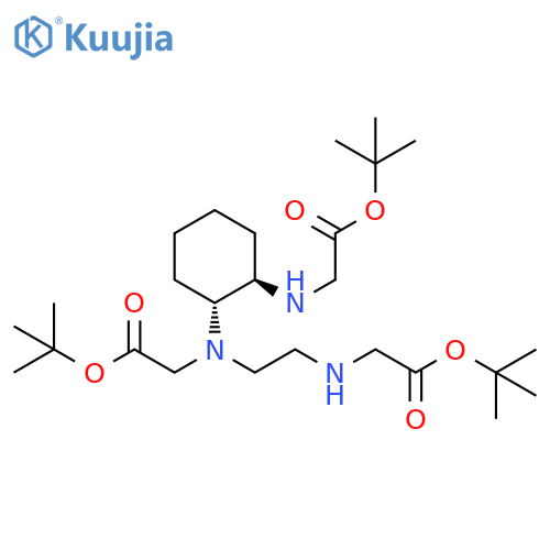 Glycine, N-[(1R,2R)-2-[[2-(1,1-dimethylethoxy)-2-oxoethyl]amino]cyclohexyl]-N-[2-[[2-(1,1-dimethylethoxy)-2-oxoethyl]amino]ethyl]-, 1,1-dimethylethyl ester, rel- structure