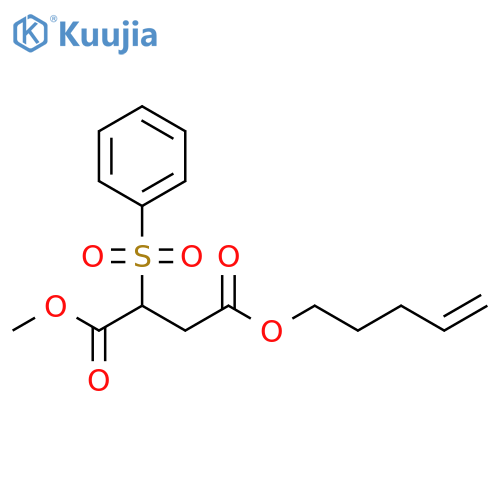 Butanedioic acid, (phenylsulfonyl)-, 1-methyl 4-(4-pentenyl) ester structure