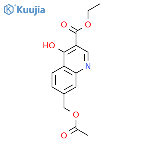 3-Quinolinecarboxylic acid, 7-[(acetyloxy)methyl]-4-hydroxy-, ethyl ester structure