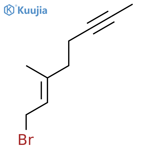2-Octen-6-yne, 1-bromo-3-methyl-, (2E)- structure