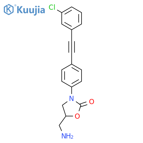 2-OXAZOLIDINONE, 5-(AMINOMETHYL)-3-[4-[(3-CHLOROPHENYL)ETHYNYL]PHENYL]- structure