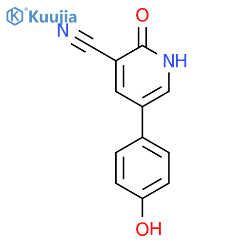 3-Pyridinecarbonitrile, 1,2-dihydro-5-(4-hydroxyphenyl)-2-oxo- structure