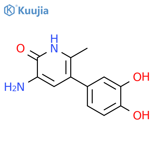 2(1H)-Pyridinone, 3-amino-5-(3,4-dihydroxyphenyl)-6-methyl- structure