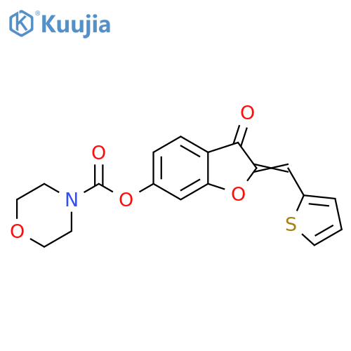 (2Z)-3-oxo-2-(thiophen-2-yl)methylidene-2,3-dihydro-1-benzofuran-6-yl morpholine-4-carboxylate structure