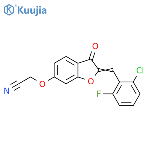 2-{(2Z)-2-(2-chloro-6-fluorophenyl)methylidene-3-oxo-2,3-dihydro-1-benzofuran-6-yloxy}acetonitrile structure