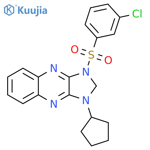 1-(3-chlorobenzenesulfonyl)-3-cyclopentyl-1H,2H,3H-imidazo4,5-bquinoxaline structure
