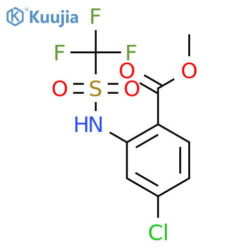 BENZOIC ACID, 4-CHLORO-2-[[(TRIFLUOROMETHYL)SULFONYL]AMINO]-, METHYL ESTER structure