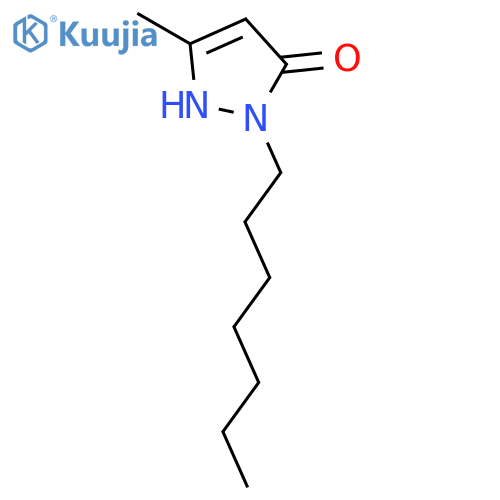 3H-PYRAZOL-3-ONE, 2-HEPTYL-1,2-DIHYDRO-5-METHYL- structure