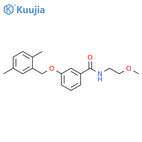 Benzamide, 3-[(2,5-dimethylphenyl)methoxy]-N-(2-methoxyethyl)- structure