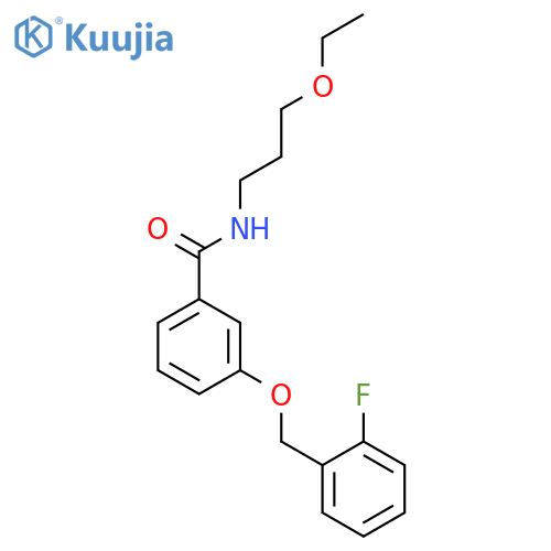 BENZAMIDE, N-(3-ETHOXYPROPYL)-3-[(2-FLUOROPHENYL)METHOXY]- structure