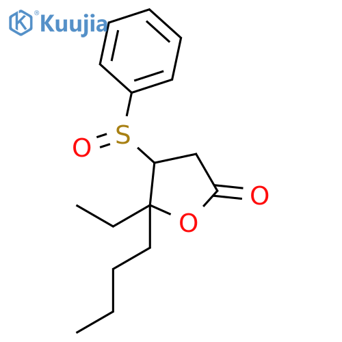 2(3H)-Furanone, 5-butyl-5-ethyldihydro-4-(phenylsulfinyl)- structure