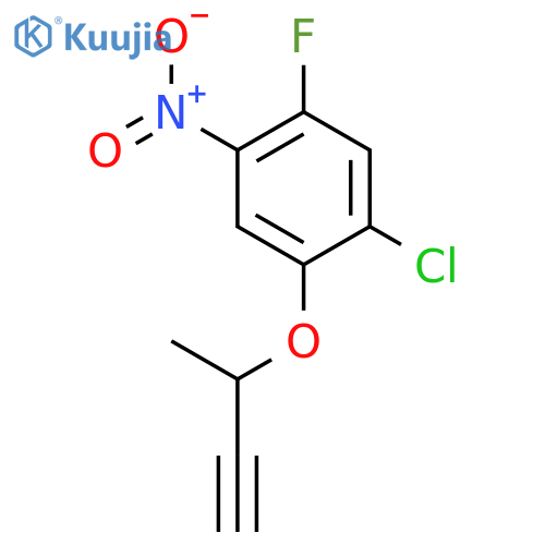 Benzene, 1-chloro-5-fluoro-2-[(1-methyl-2-propynyl)oxy]-4-nitro- structure