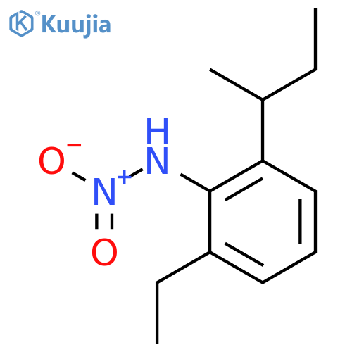 BENZENAMINE, 2-ETHYL-6-(1-METHYLPROPYL)-N-NITRO- structure