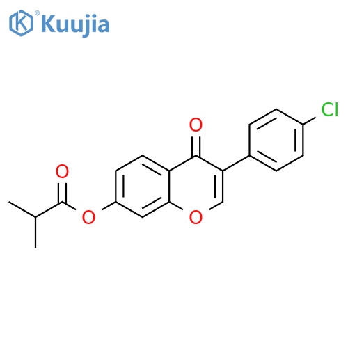 3-(4-chlorophenyl)-4-oxo-4H-chromen-7-yl 2-methylpropanoate structure