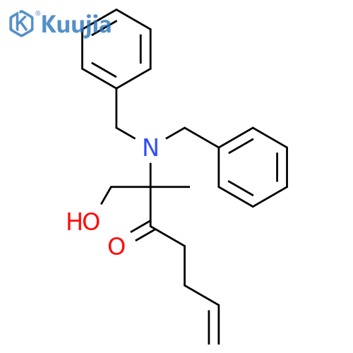 6-Hepten-3-one, 2-[bis(phenylmethyl)amino]-1-hydroxy-2-methyl-, (2S)- structure