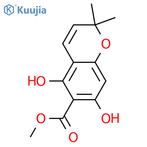 5,7-Dihydroxy-2,2-dimethyl-2H-1-benzopyran-6-carboxylic acid; Me ester structure