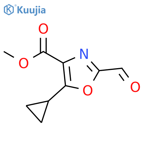 4-Oxazolecarboxylic acid, 5-cyclopropyl-2-formyl-, methyl ester structure