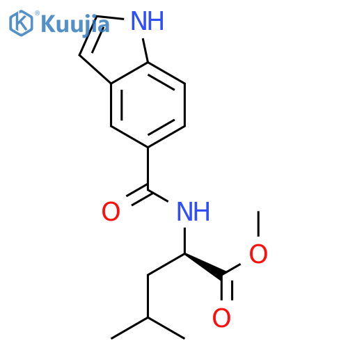D-Leucine, N-(1H-indol-5-ylcarbonyl)-, methyl ester structure