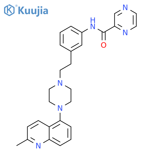 Pyrazinecarboxamide,N-[3-[2-[4-(2-methyl-5-quinolinyl)-1-piperazinyl]ethyl]phenyl]- structure