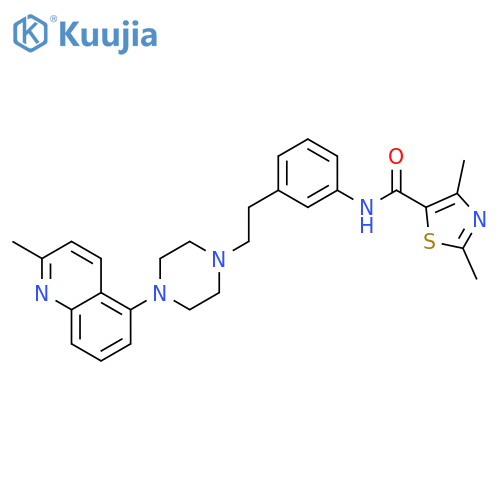 5-Thiazolecarboxamide,2,4-dimethyl-N-[3-[2-[4-(2-methyl-5-quinolinyl)-1-piperazinyl]ethyl]phenyl]- structure