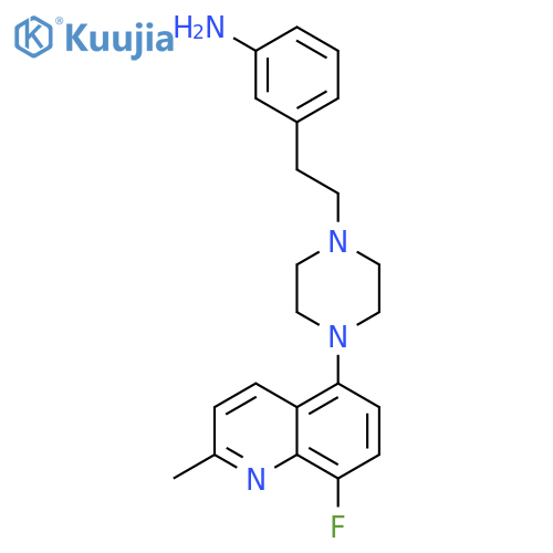 Benzenamine,3-[2-[4-(8-fluoro-2-methyl-5-quinolinyl)-1-piperazinyl]ethyl]- structure