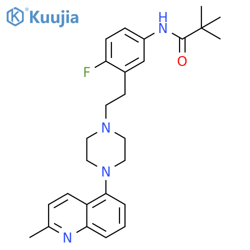 Propanamide,N-[4-fluoro-3-[2-[4-(2-methyl-5-quinolinyl)-1-piperazinyl]ethyl]phenyl]-2,2-dimethyl- structure