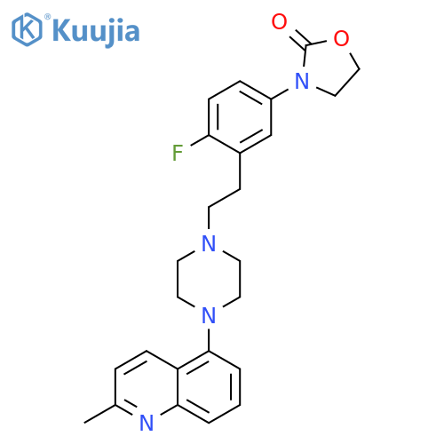 2-Oxazolidinone,3-[4-fluoro-3-[2-[4-(2-methyl-5-quinolinyl)-1-piperazinyl]ethyl]phenyl]- structure