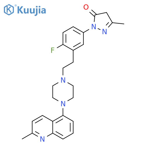 3H-Pyrazol-3-one,2-[4-fluoro-3-[2-[4-(2-methyl-5-quinolinyl)-1-piperazinyl]ethyl]phenyl]-2,4-dihydro-5-methyl- structure